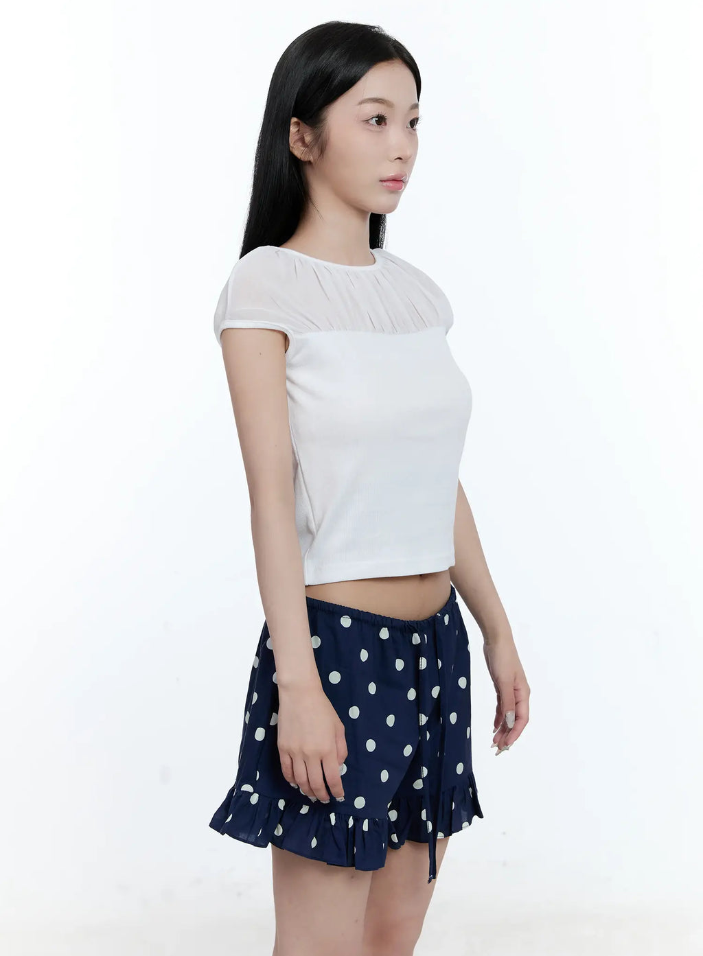 Sheer Cap-Sleeve Top CG501