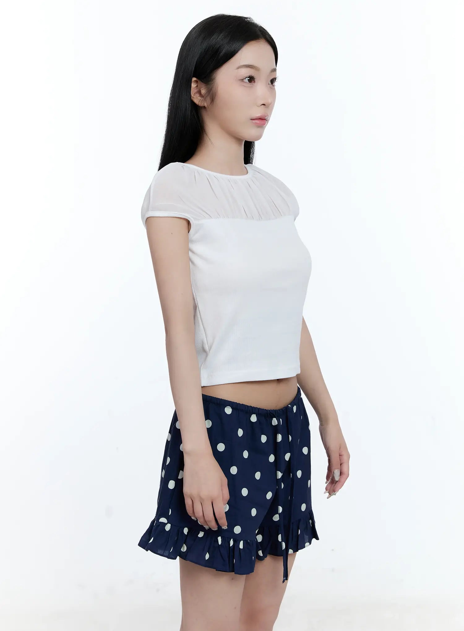 Sheer Cap-Sleeve Top CG501