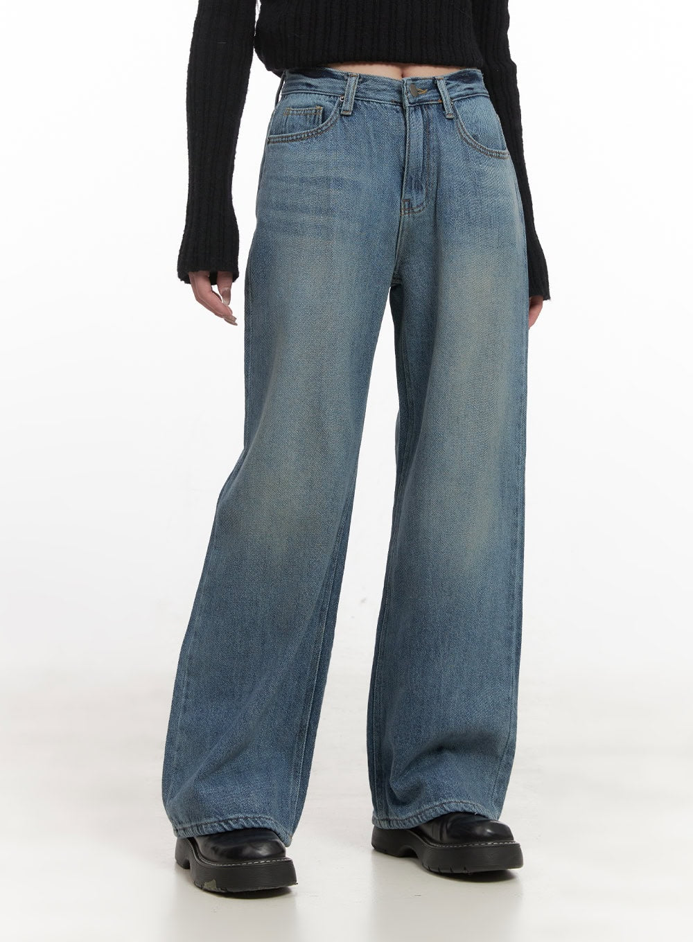 Christine Washed Wide-Leg Jeans CJ517