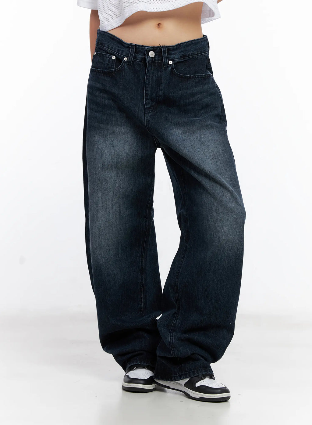 Chungha Washed Wide-Leg Denim Jeans CL530