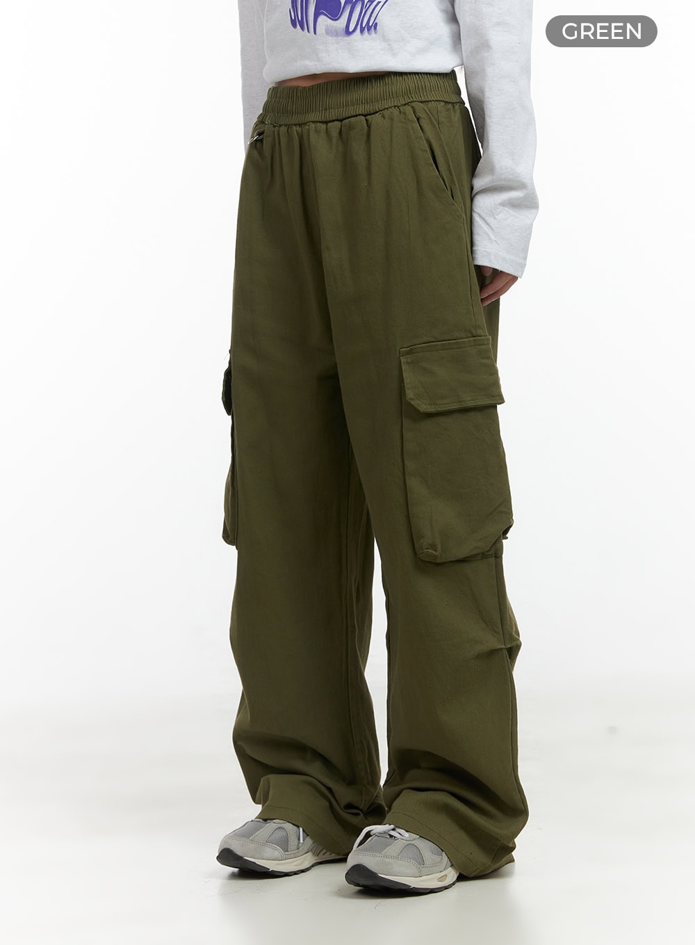 Wide Fit Banded Cargo Pants CO417