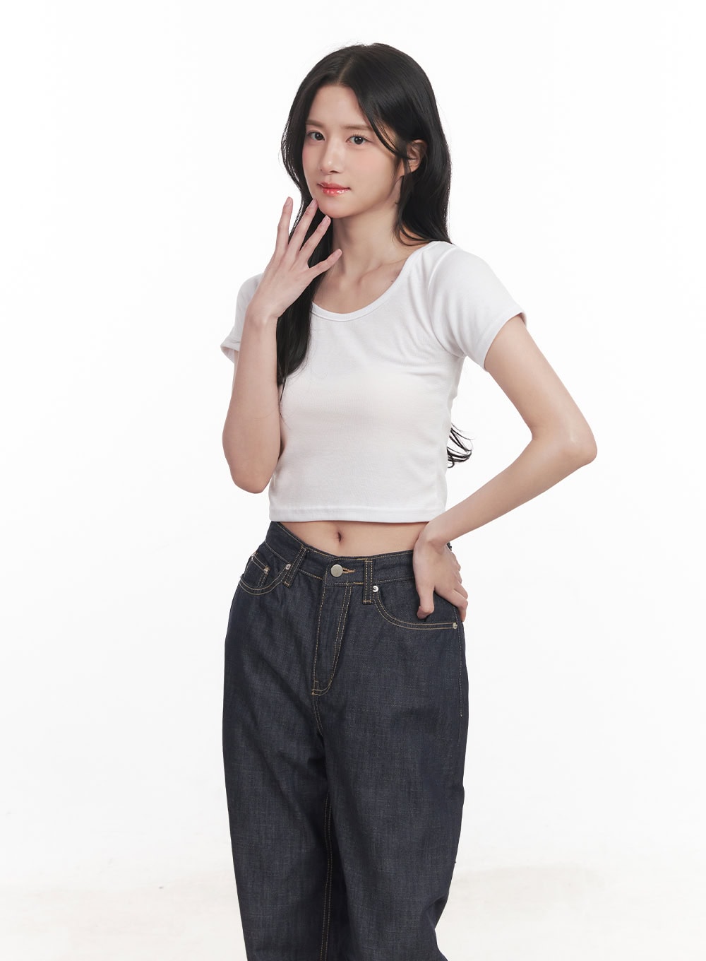 Basic Slim-Fit Crop Top CA510