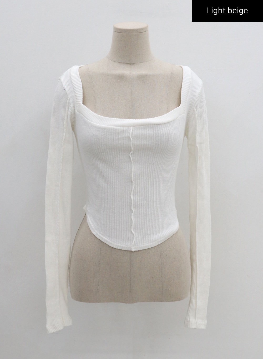 Square Neck Crop Long Sleeve Shirt CG16