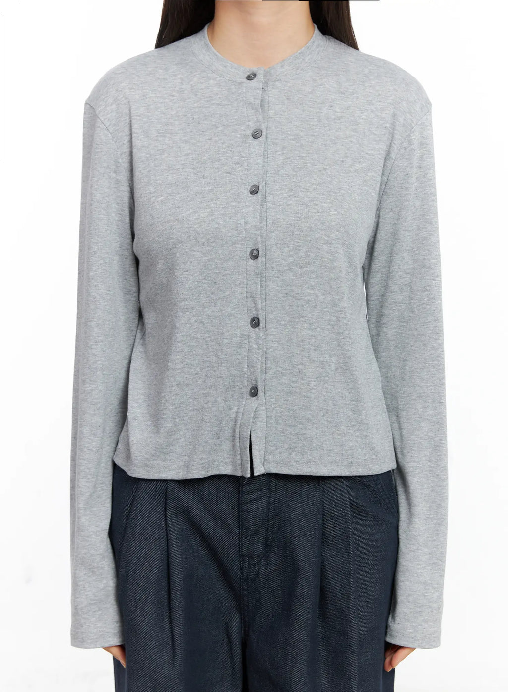 Classic Button-Up Long Sleeve Cardigan CS524