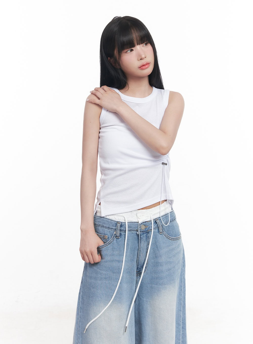 Shirred Crop Tank Top CY527