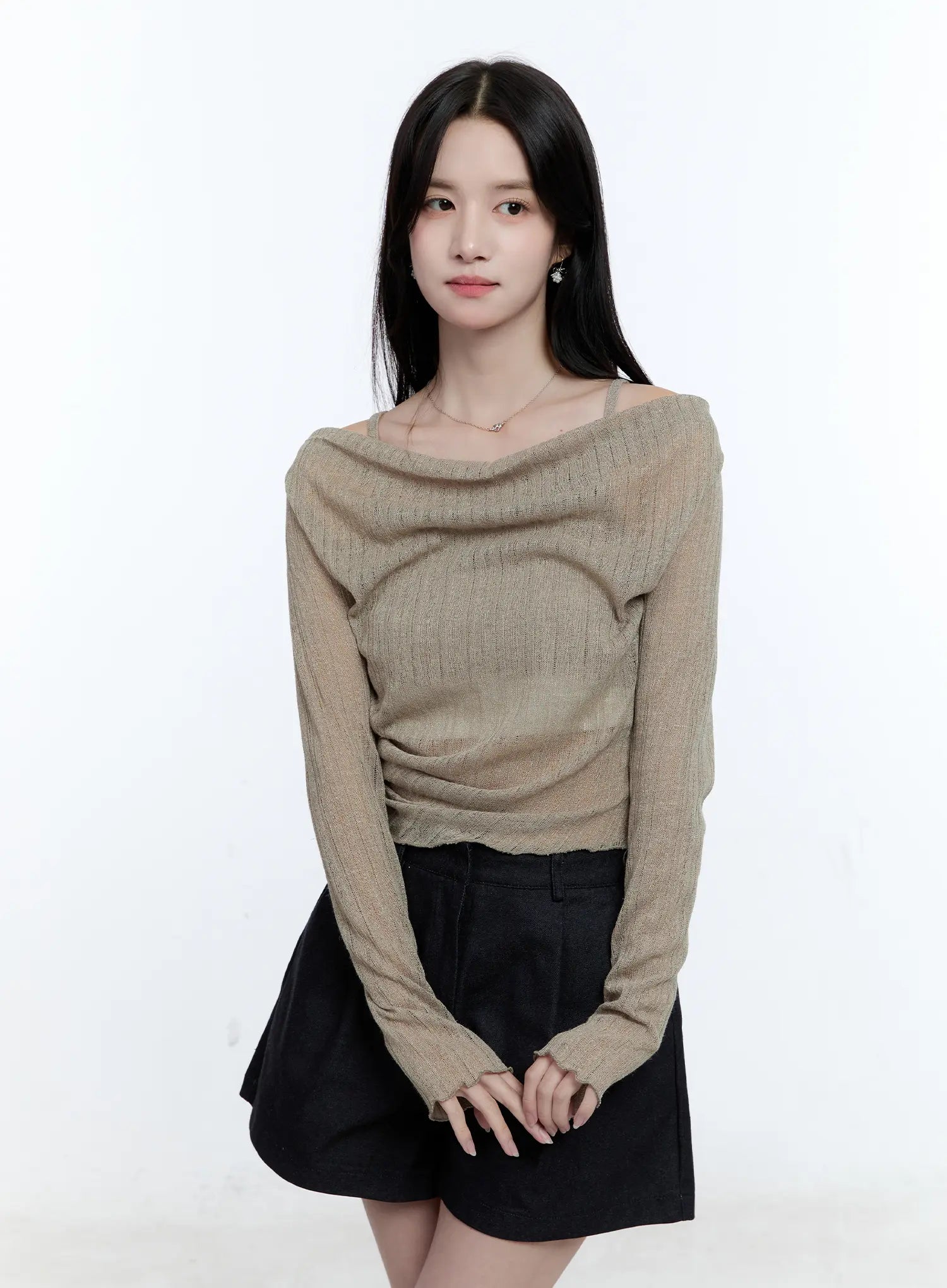 Mesh Knit Off-Shoulder and Cami Set CG513