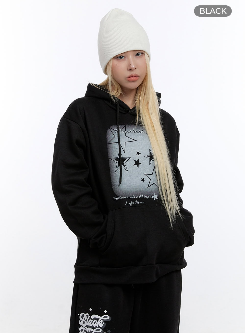 Oversized Star Graphic Hoodie CO422