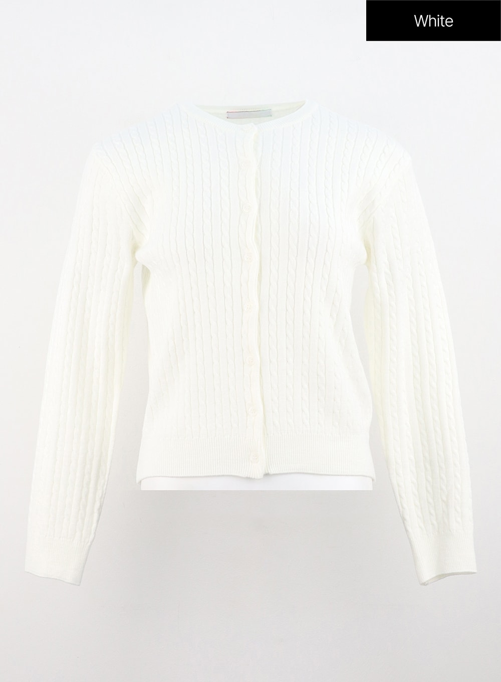 Cable Knit Round Neck Cardigan OS305