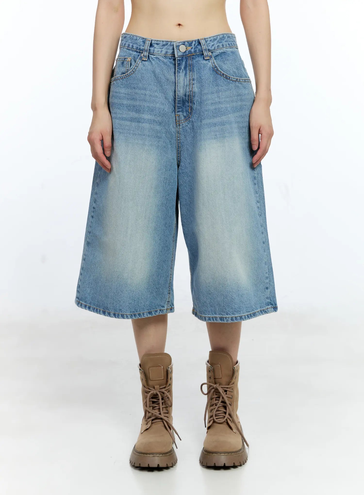 Washed Wide-Leg Jorts CG507