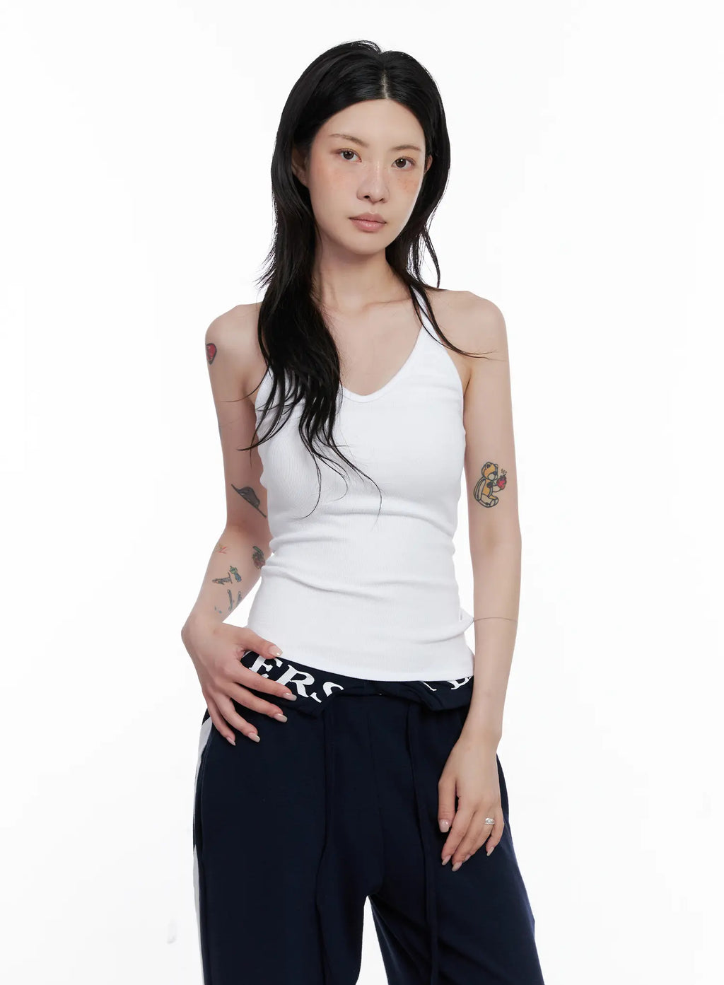 V-Neck Ring Detail Tank Top CS526