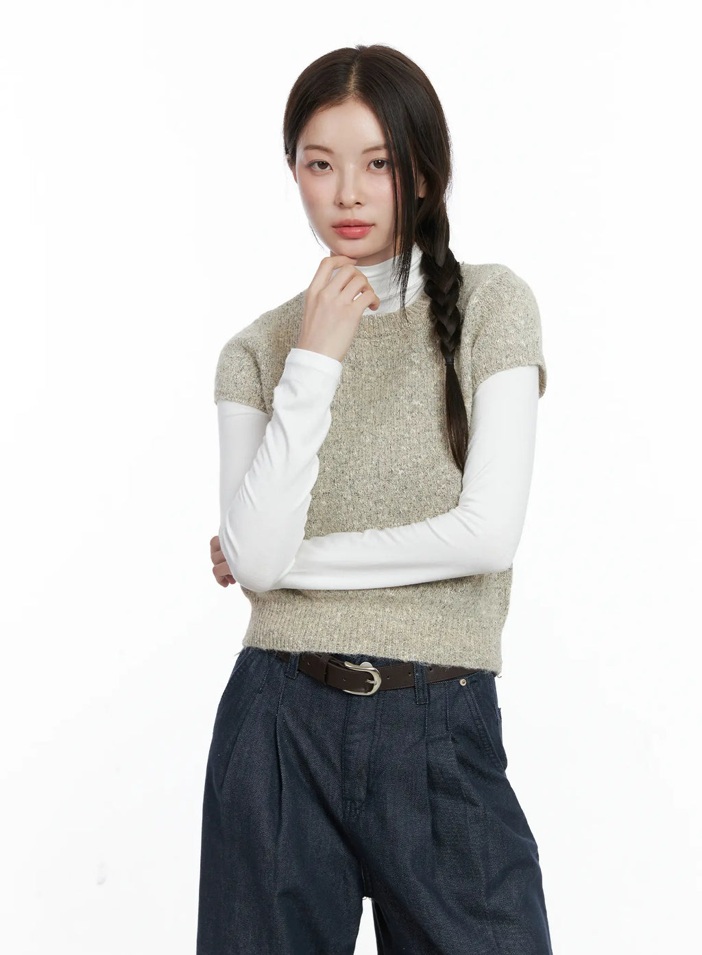 Textured Knit Short Sleeve Top CO503