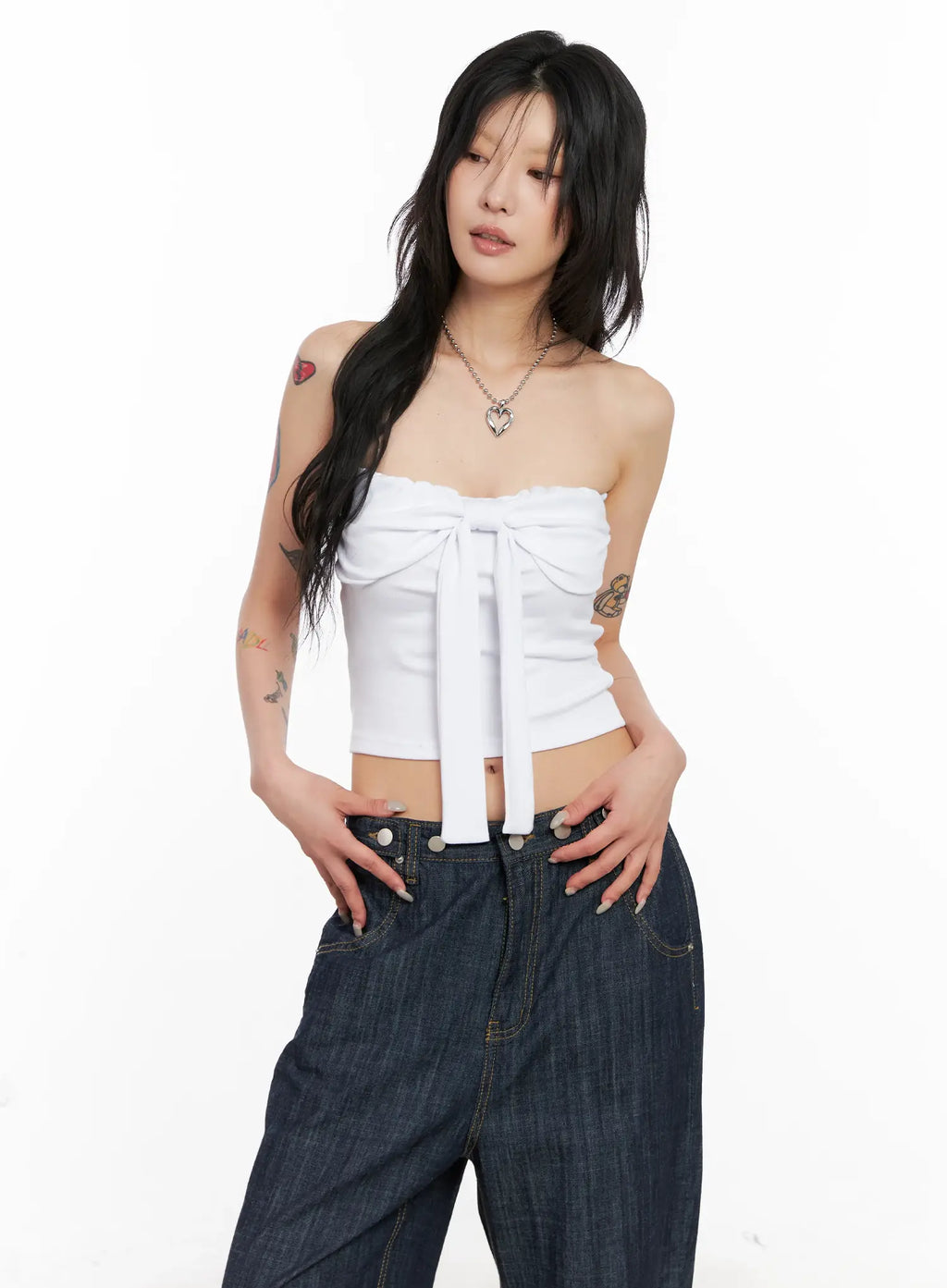 Ribbon-Tie Tube Top CL528