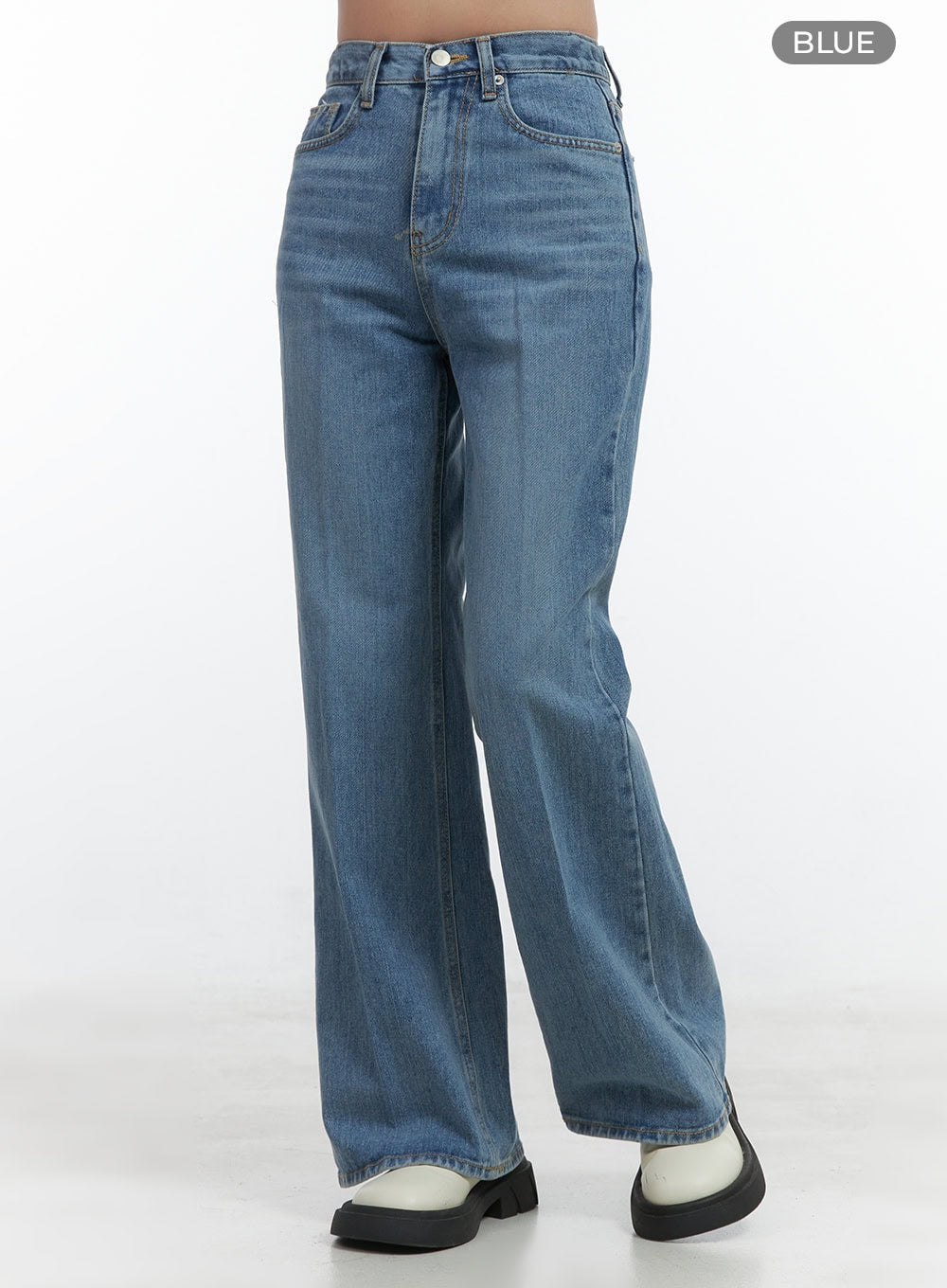 Aubrey Washed Classic Straight-Fit Jeans OO421