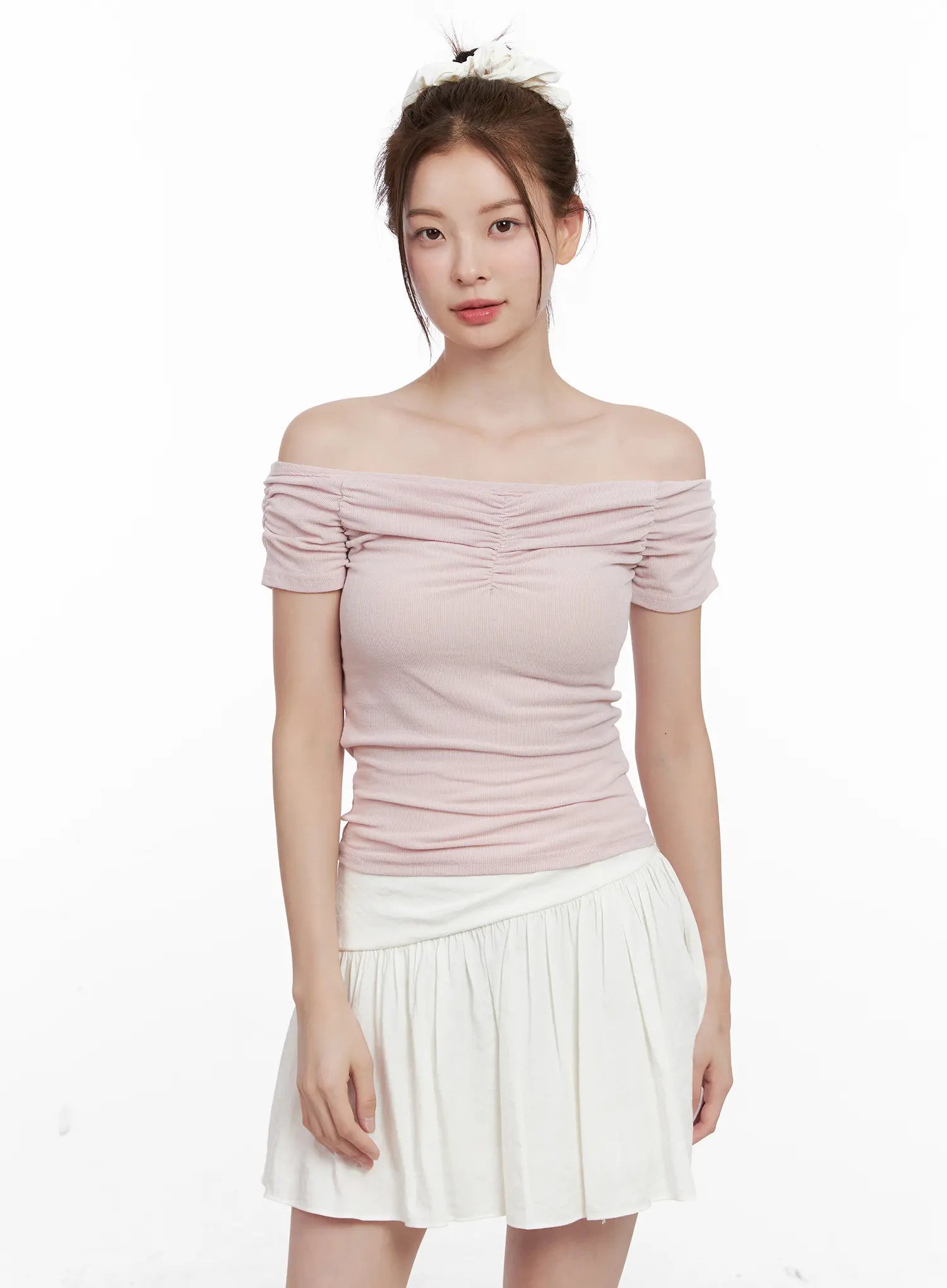 Off-Shoulder Ruched Top CL524