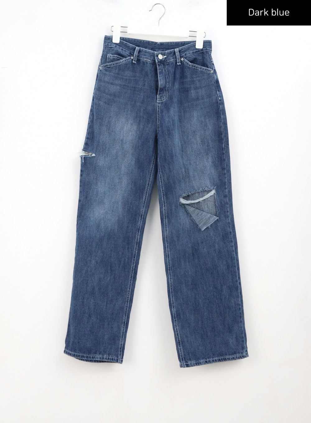 Ripped Knee Mid-Wash Jeans CA305