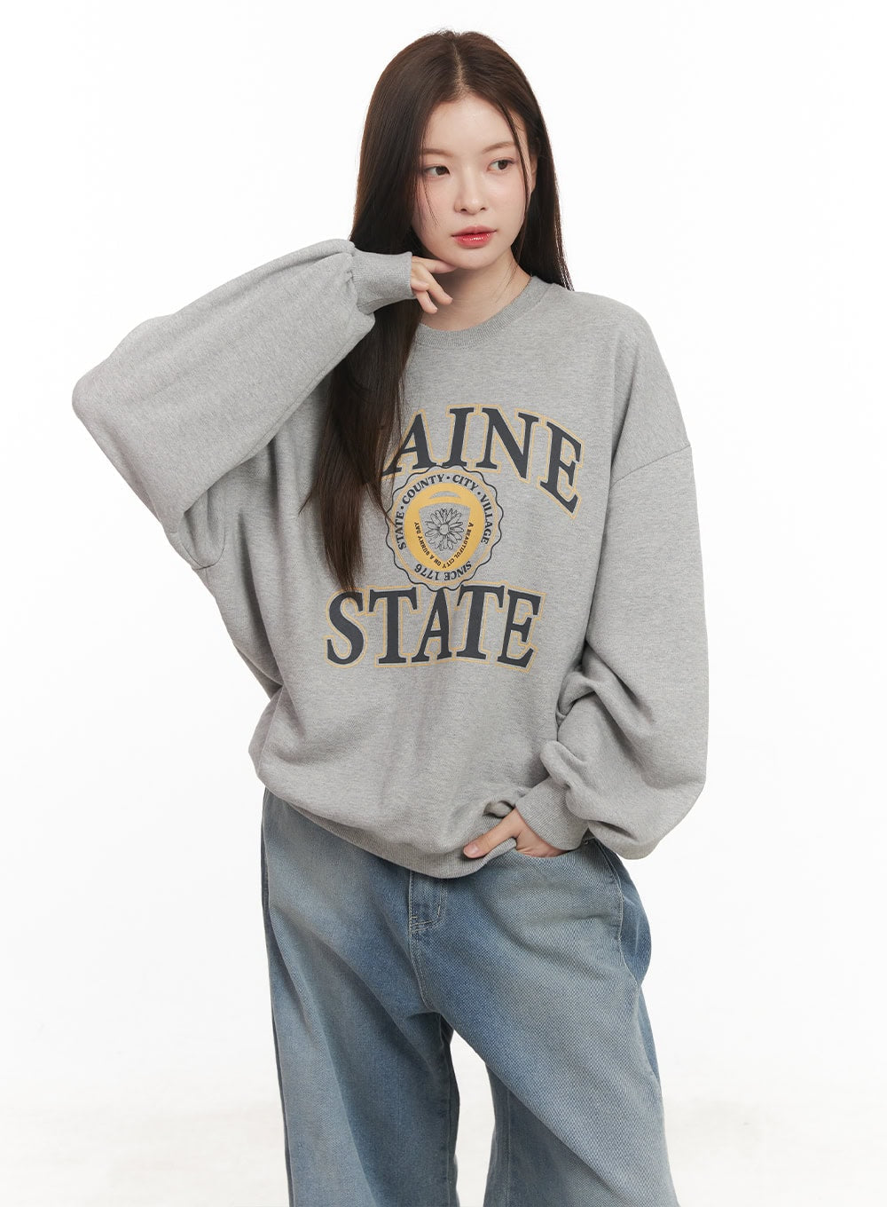 Maine Graphic Oversized Sweatshirt CM511