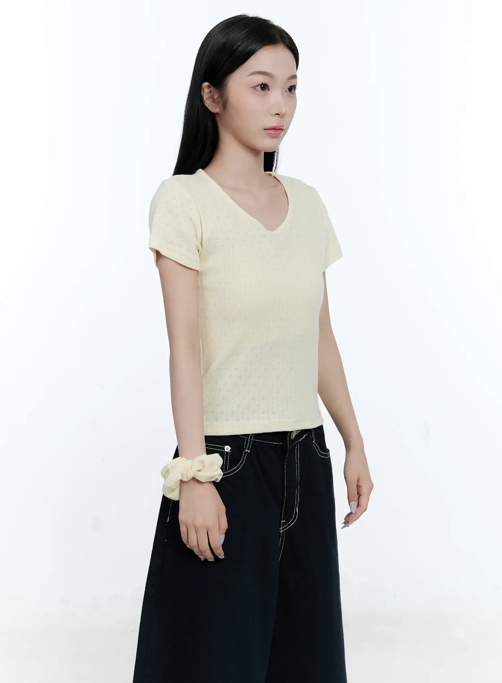 V-Neck Short-Sleeve Knit Tee CG501