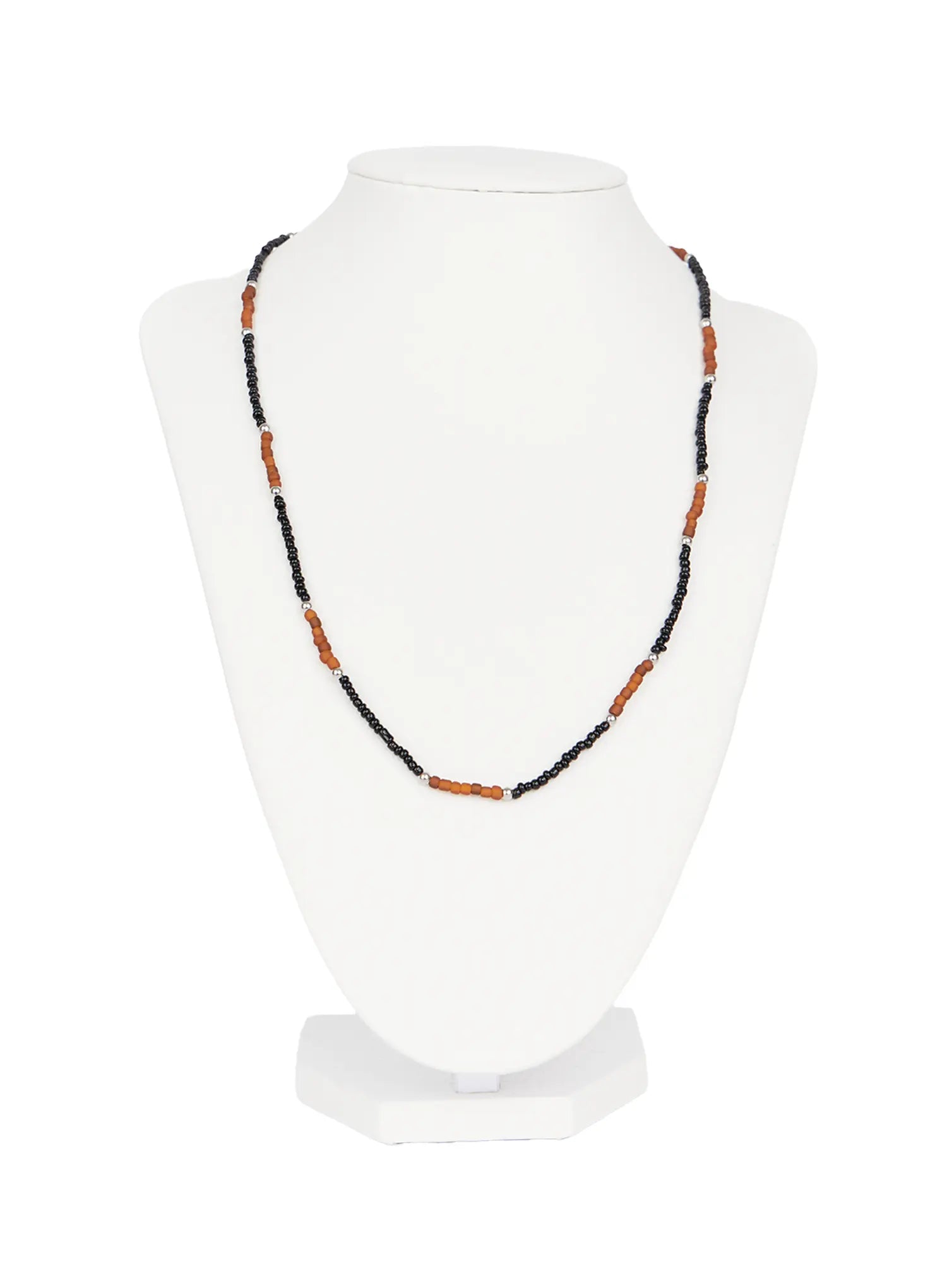 Brown Beaded Choker Necklace CO513