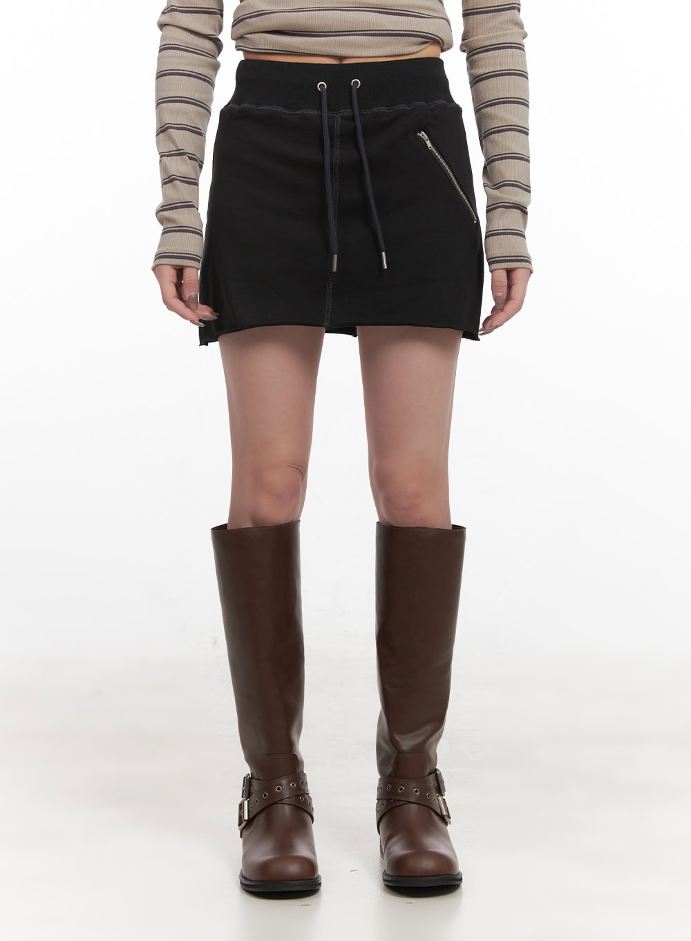 Zipper Pocket Comfy Mini Skirt CJ517