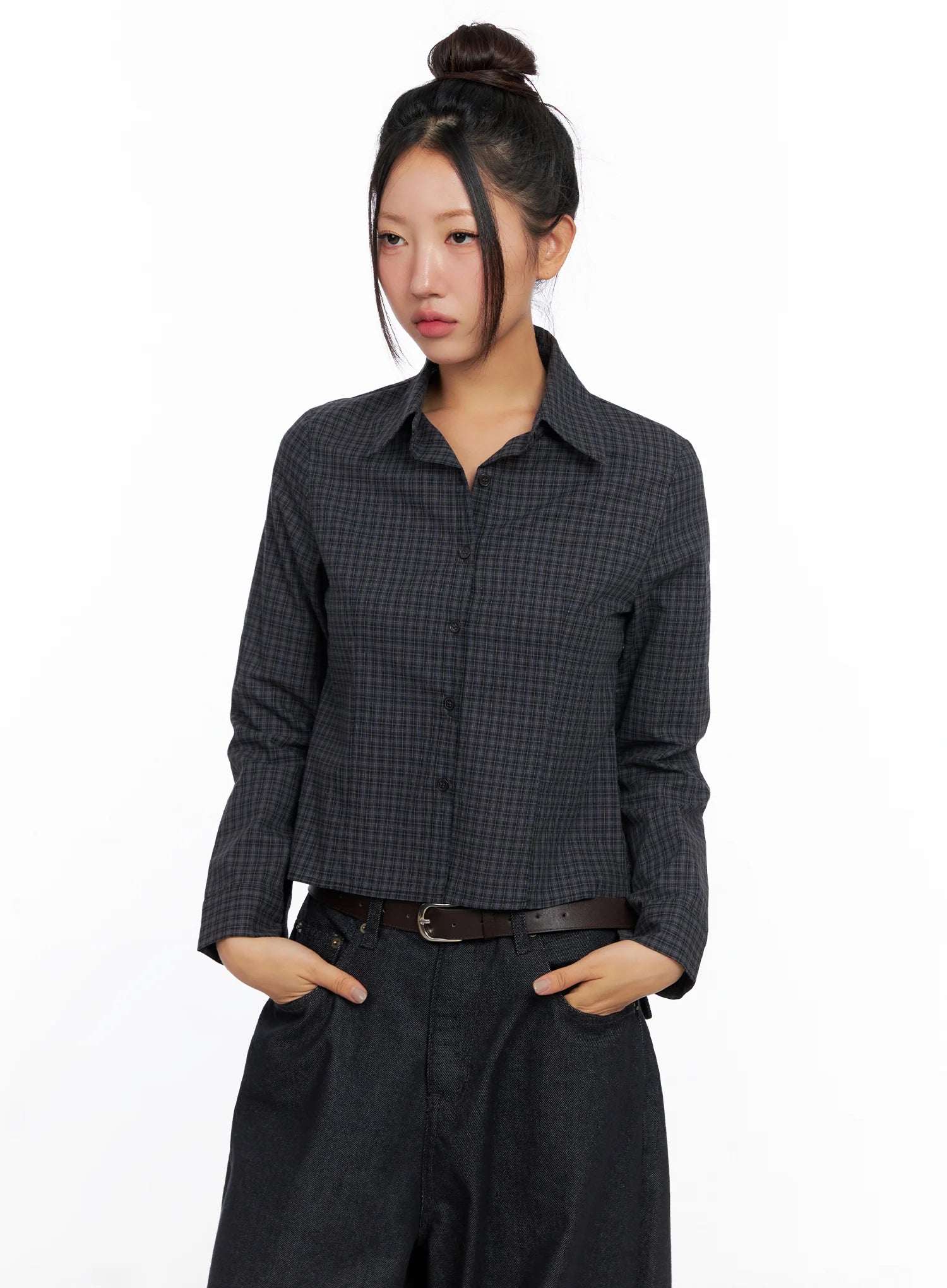 Slim Fit Plaid Long Sleeve Shirt CO515