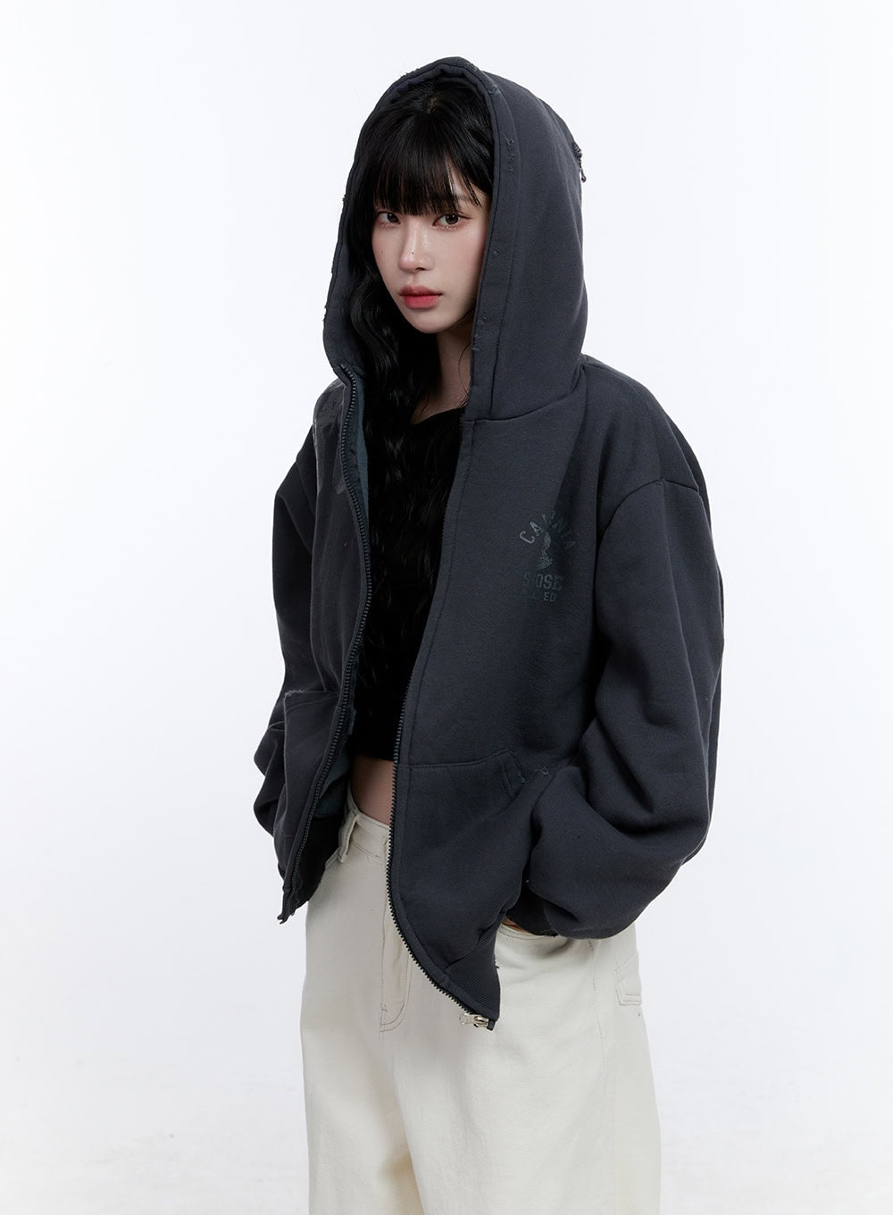 Graphic Oversized Hooded Sweatshirt CD419