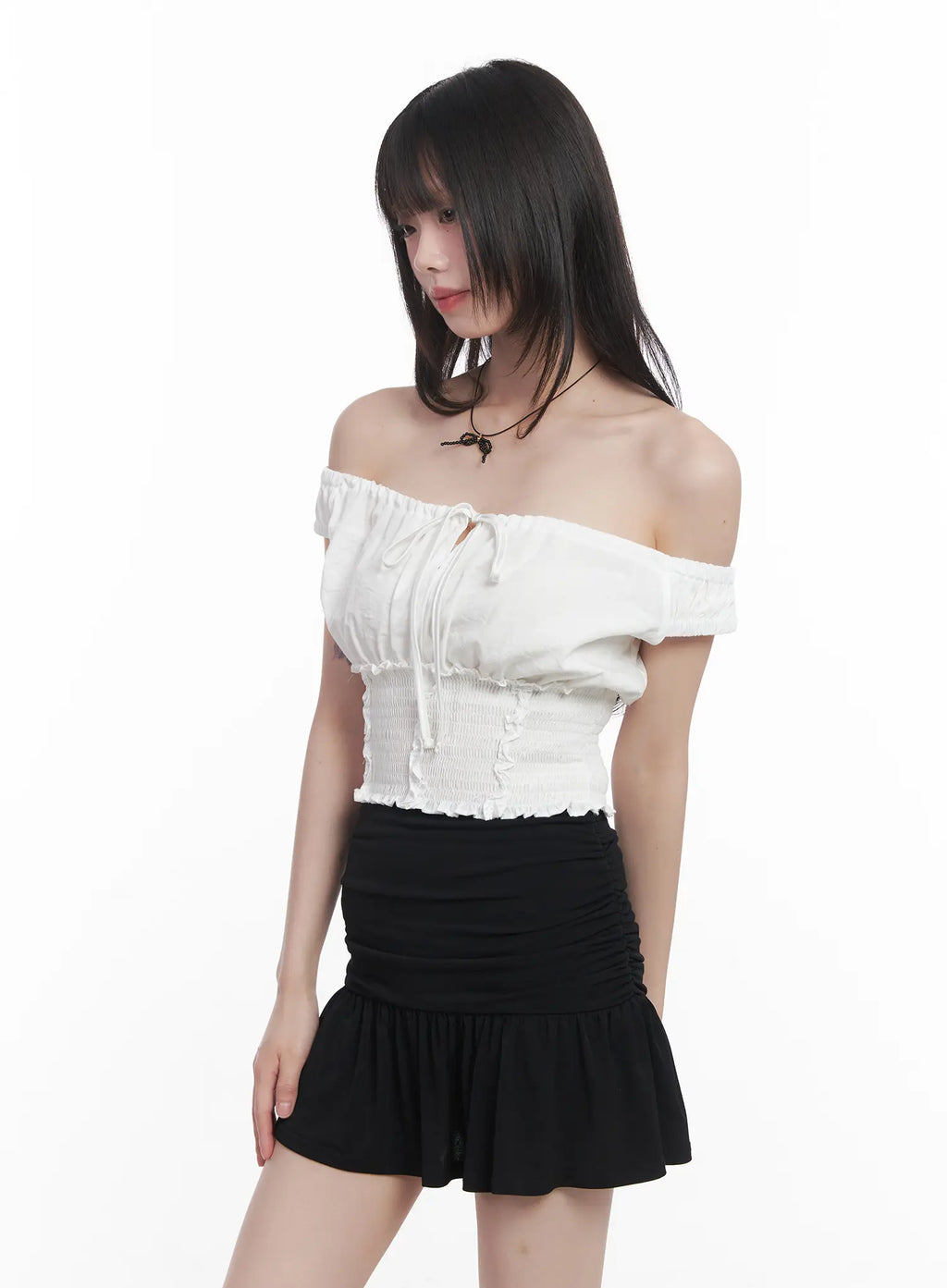 Frill Off-Shoulder Top CU519