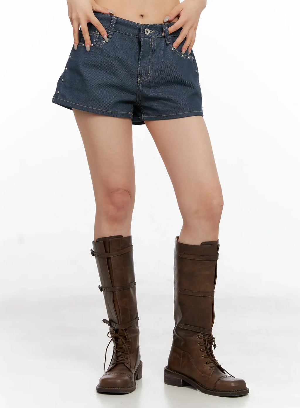 Studded Denim Shorts CL525