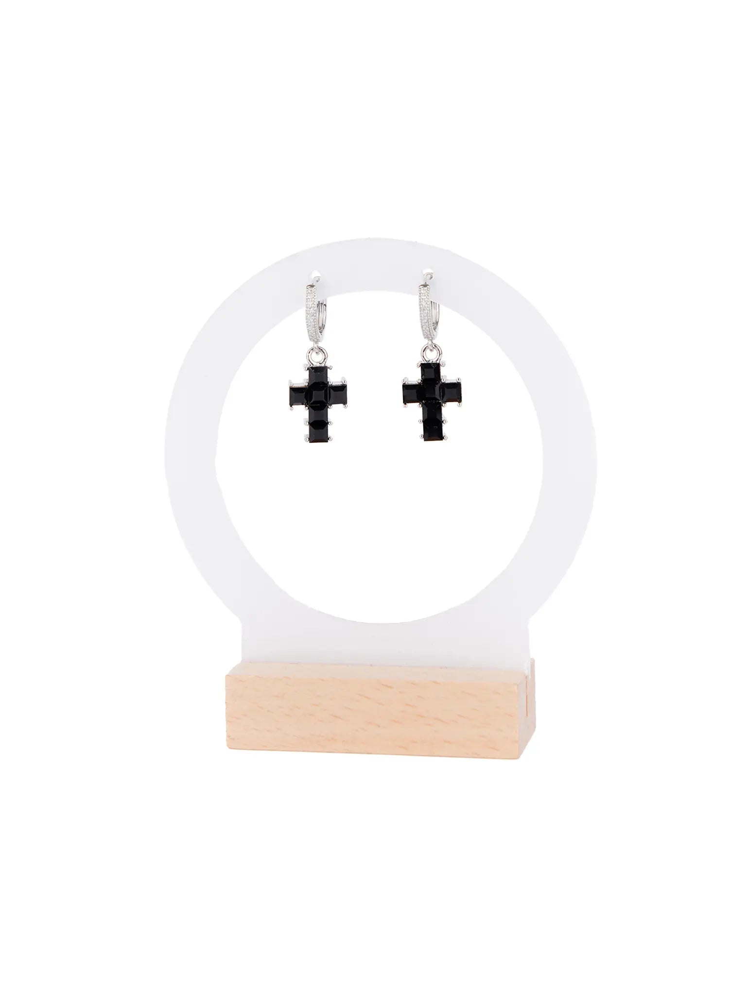 Black Cross Dangle Earrings CS518