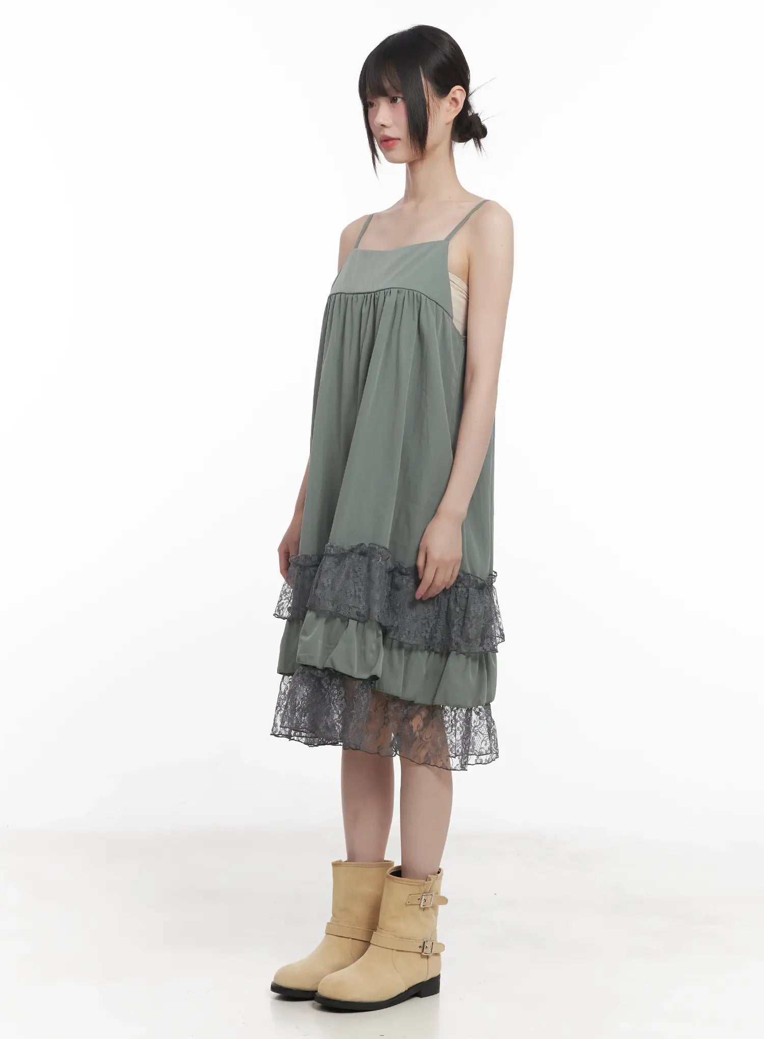 Lace-Trim Cami Maxi Dress CU518