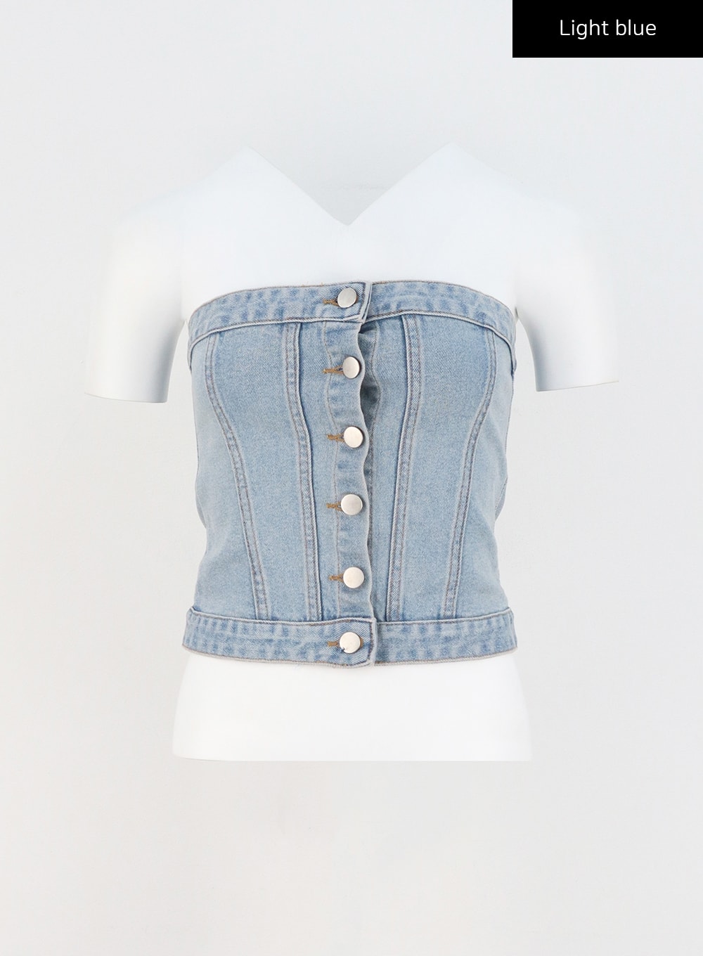 Denim Button Tube Top CY323