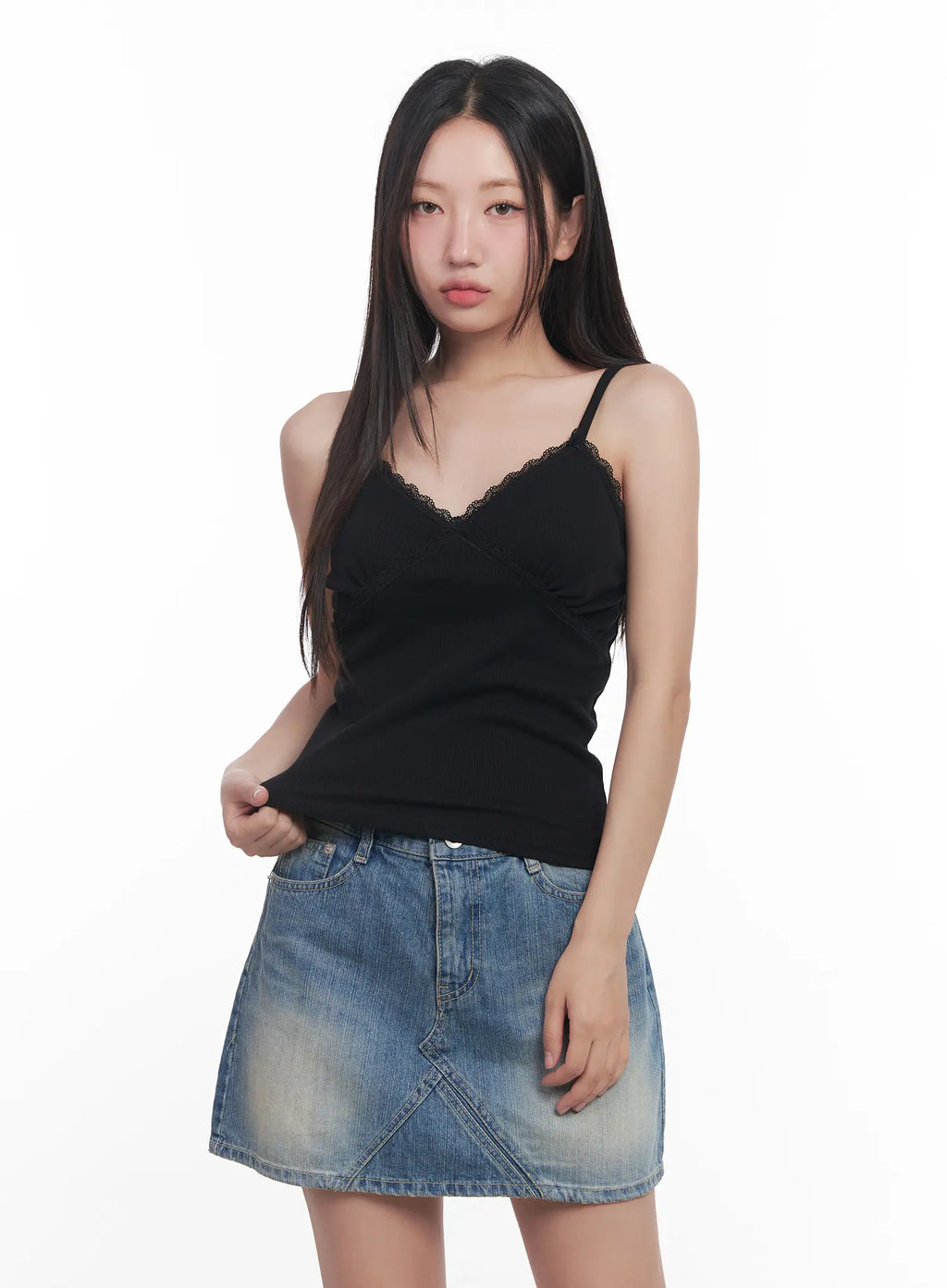 Lace-Trim Sweetheart Cami CU516