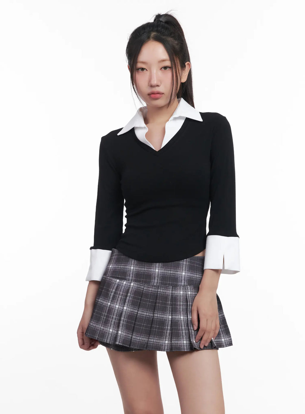 Slim-Fit Layered Collar Shirt CU516