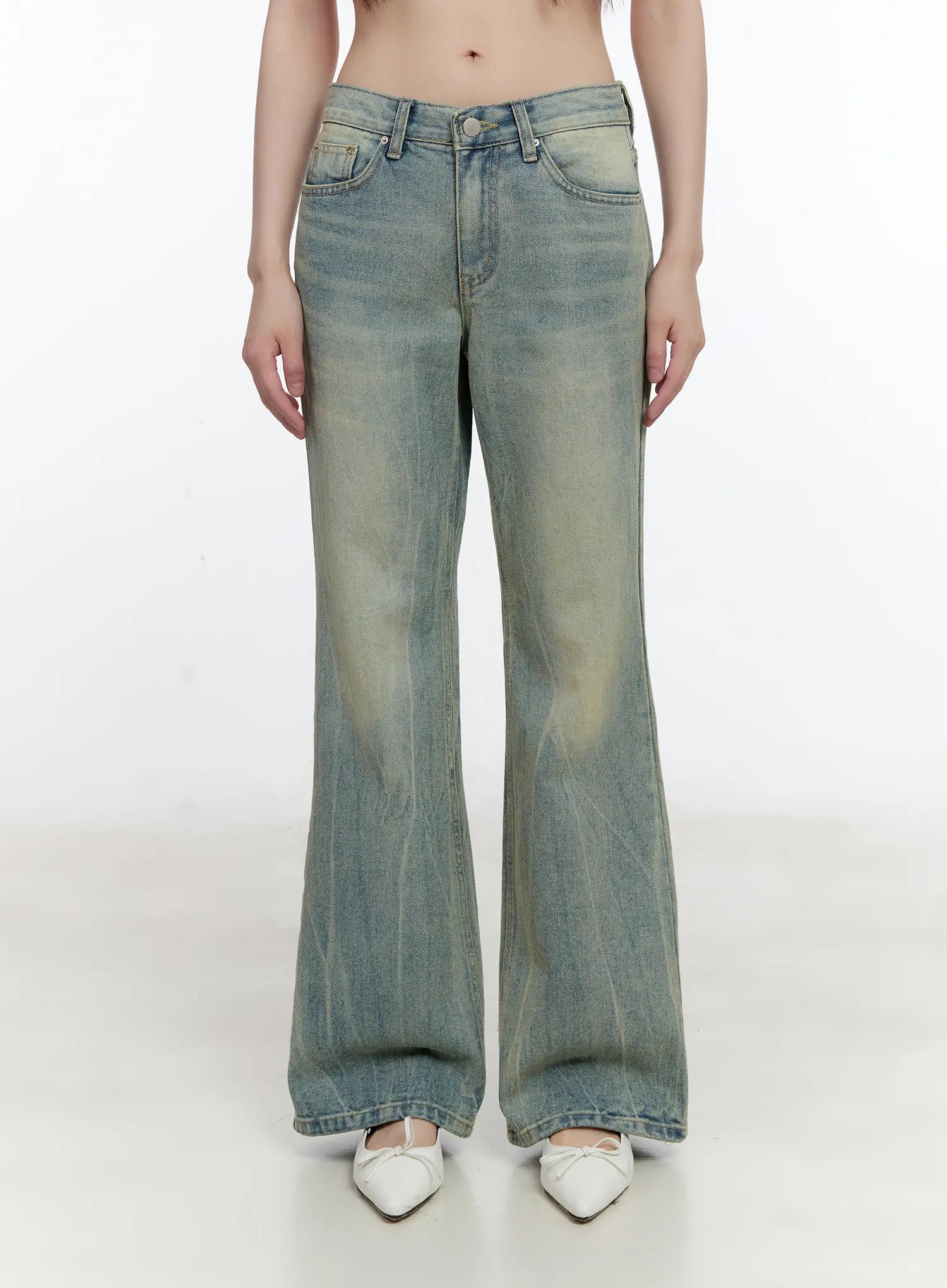 Roa Vintage Blue Flared Denim Jeans CL504