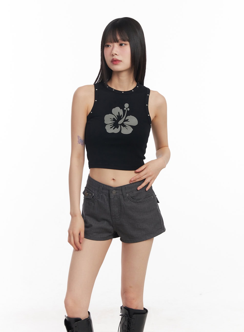 Flower Graphic Slim-Fit Tank CY512
