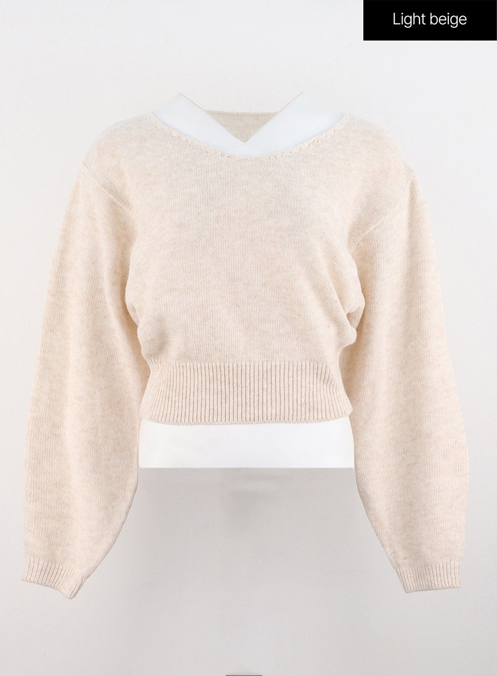 V-Neck Puff Sleeve Sweater OS302
