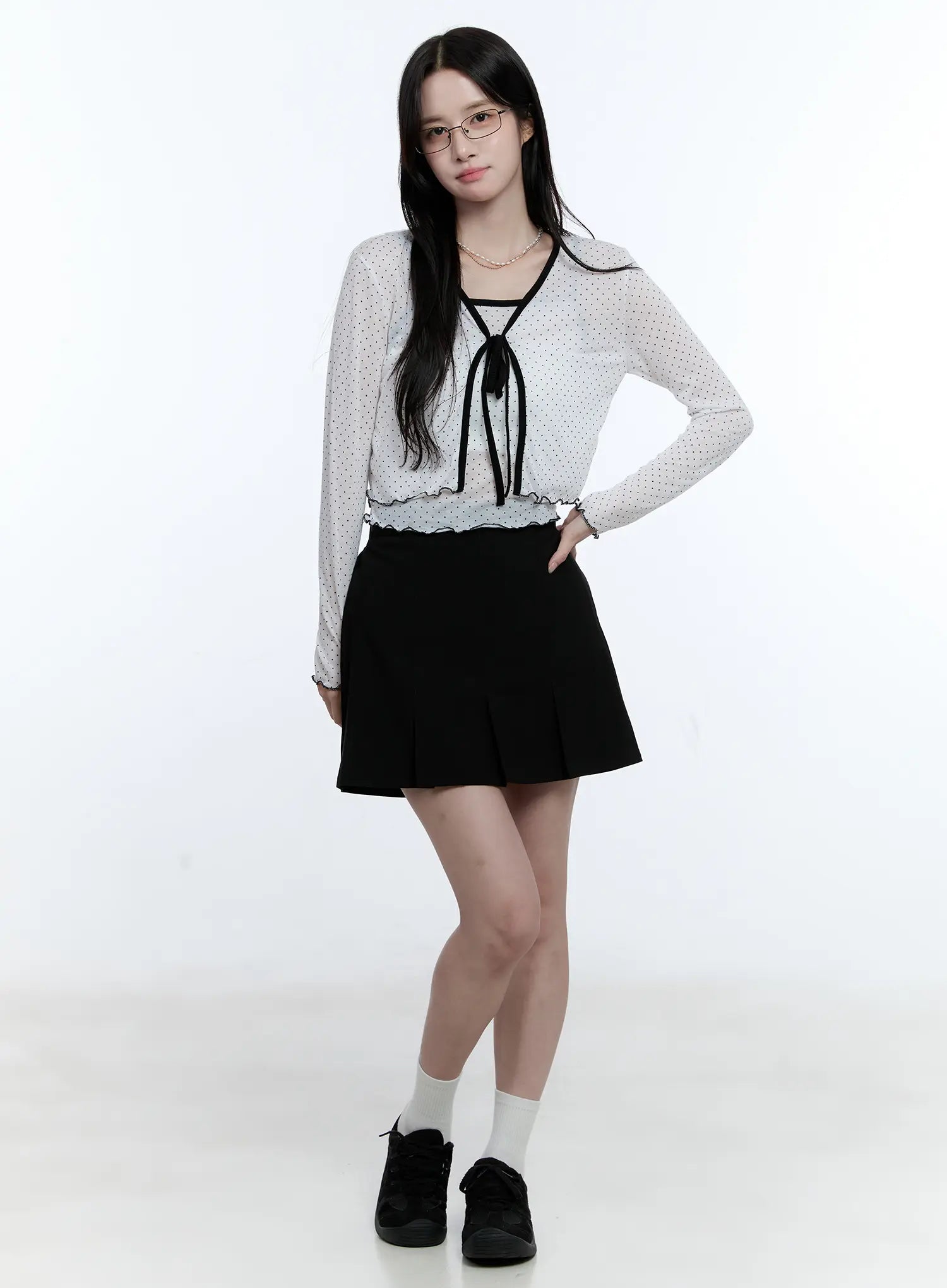 Banded Pleated Mini Skirt CG513
