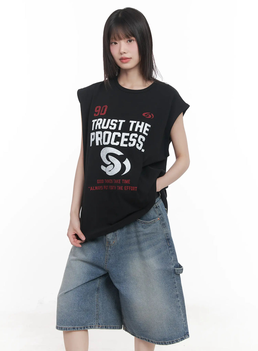 Graphic Oversized Tank Top CU518