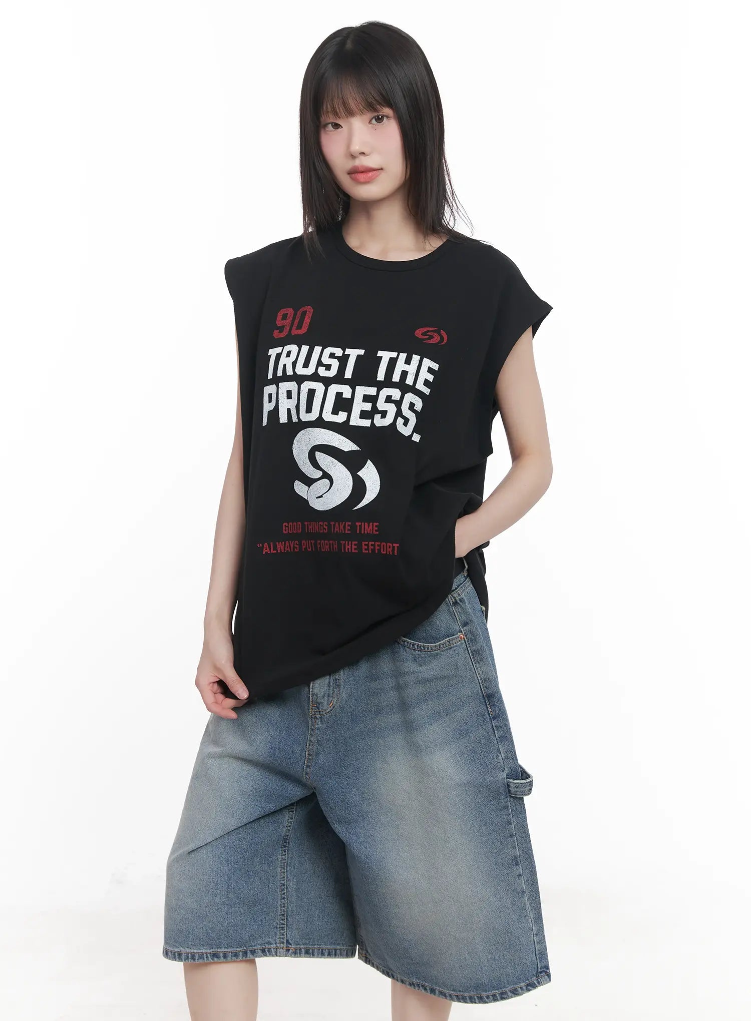 Graphic Oversized Tank Top CU518