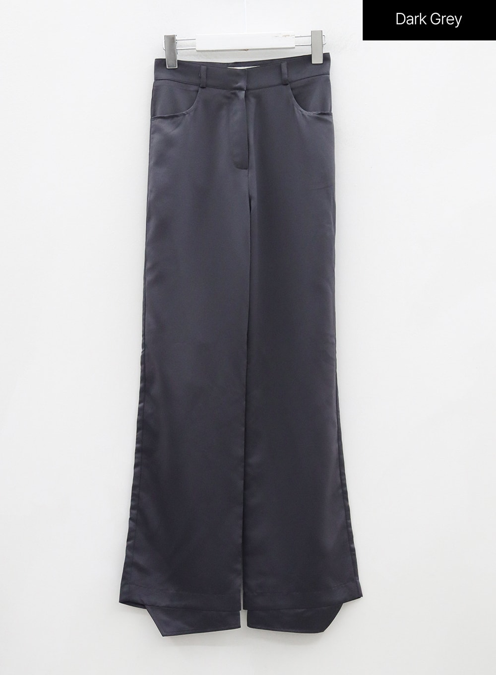 Satin Slit Straight Fit Tailored Pants OG10