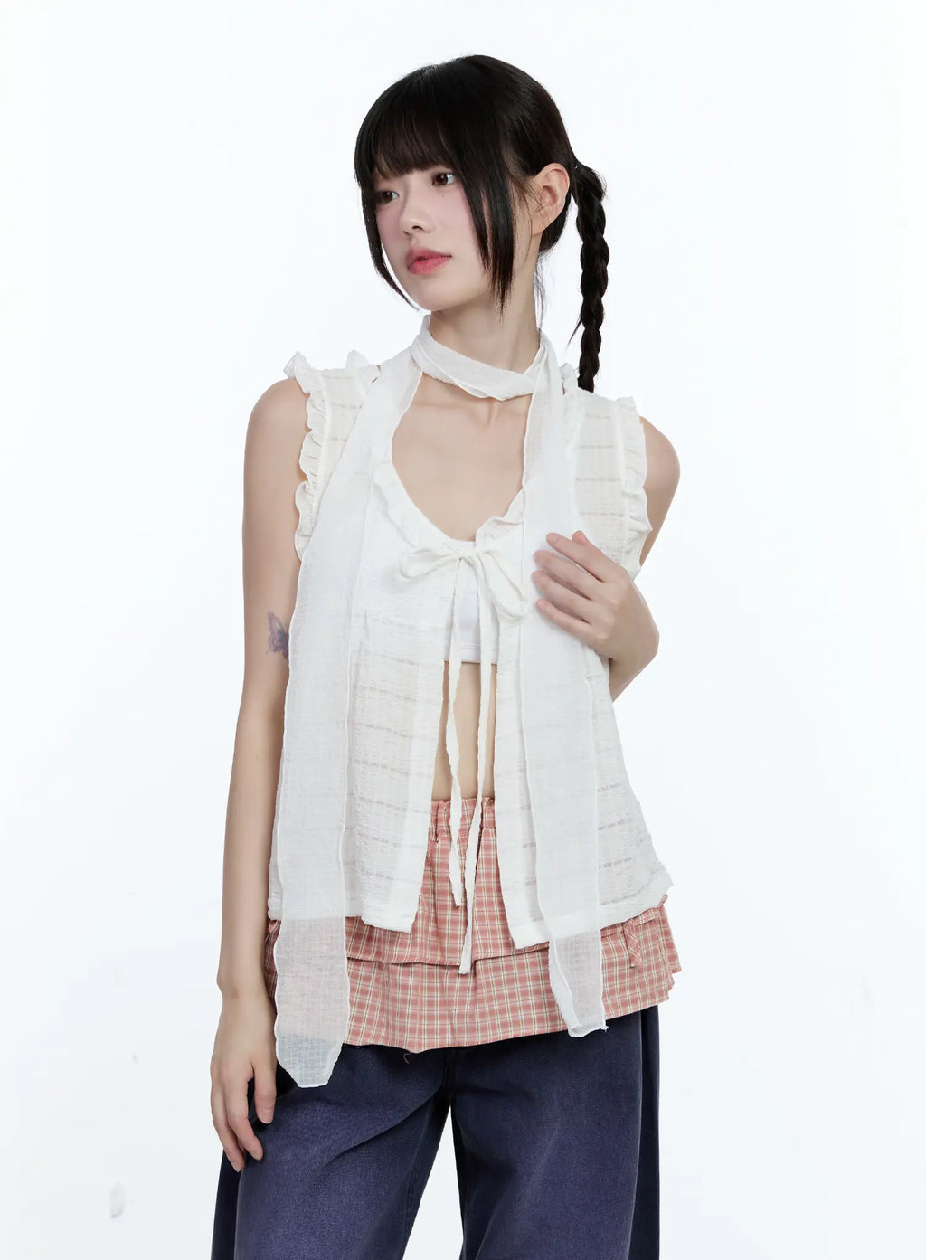 Ruffled Skinny Scarf CG507