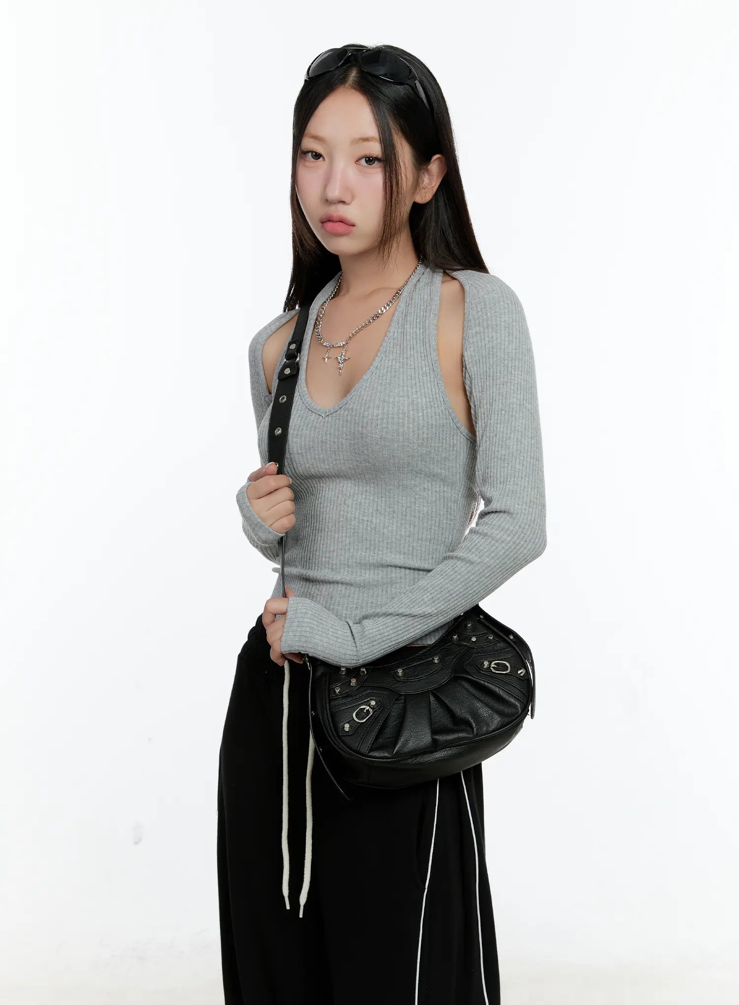 Ribbed Halter Top Bolero Set CS517