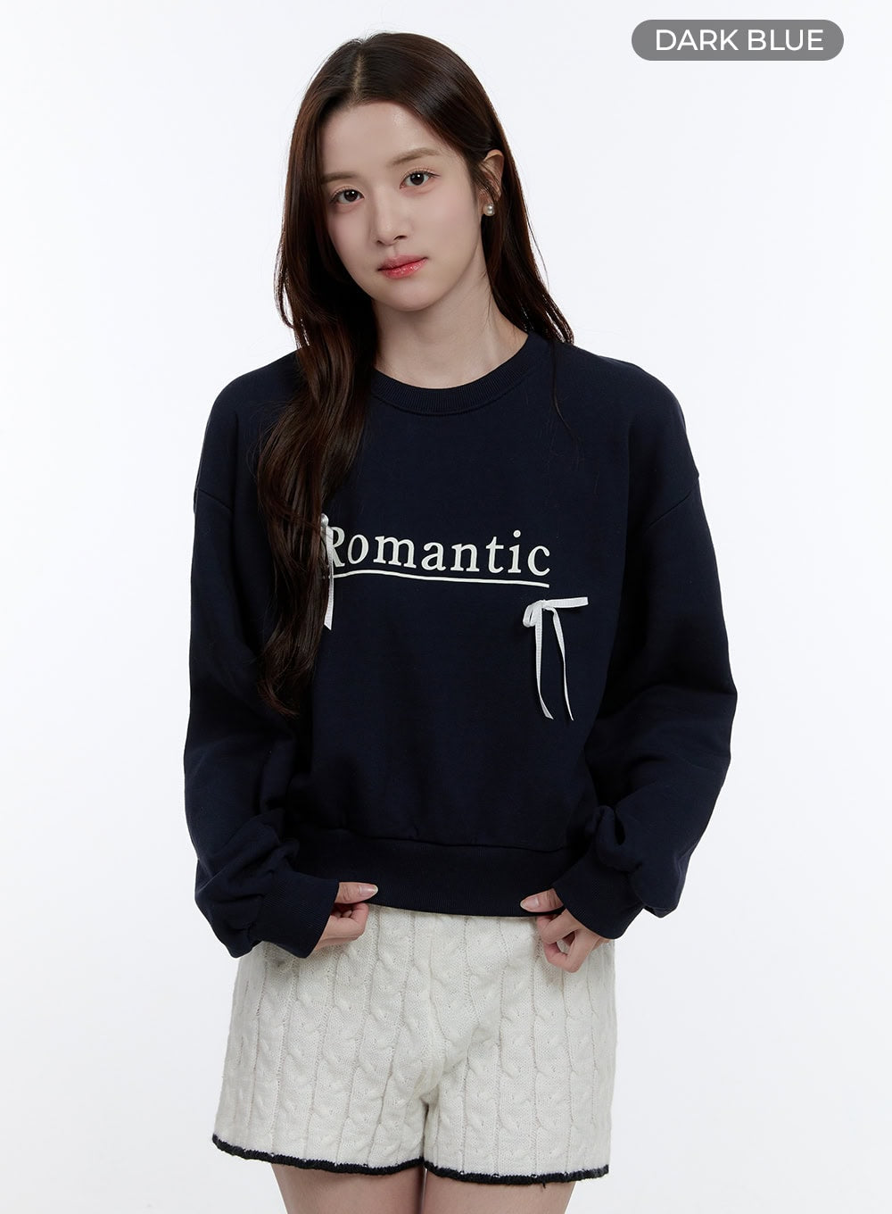 Cozy Ribbon Lettering Sweatshirt OO407