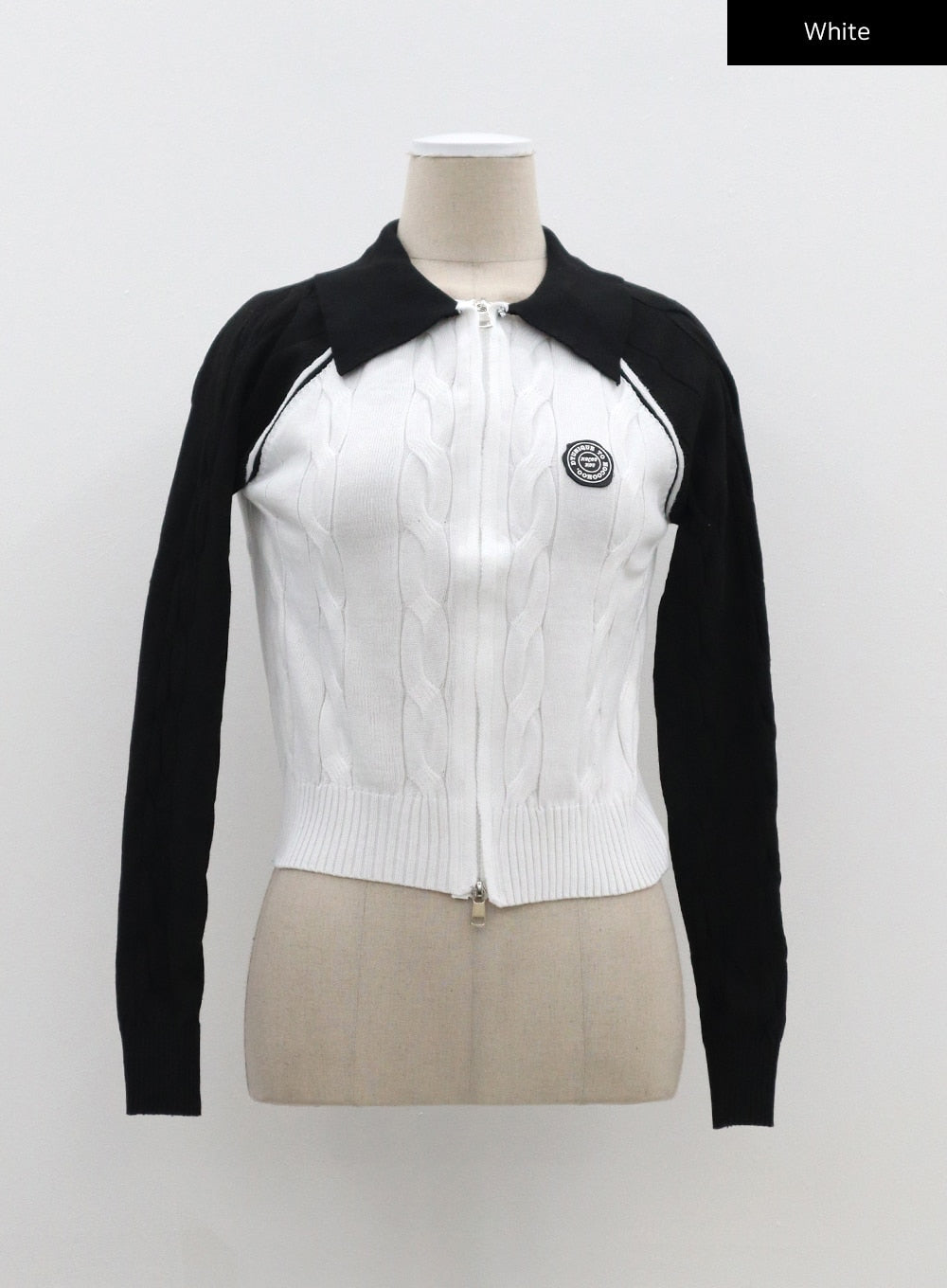 Cable Knit Two Way Zip-Up BF310