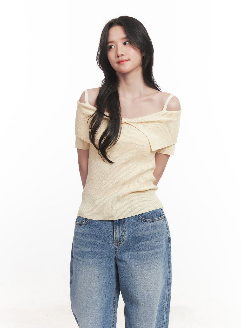 Cross Strap Off-Shoulder Top CA511