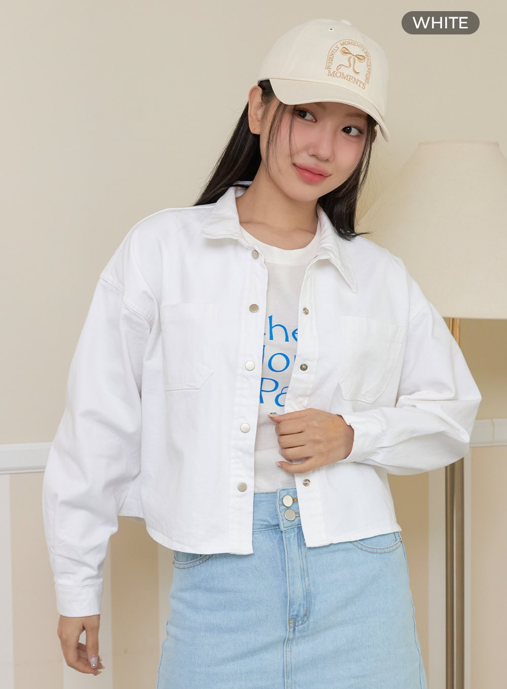 Cotton Collar Crop Jacket OY424