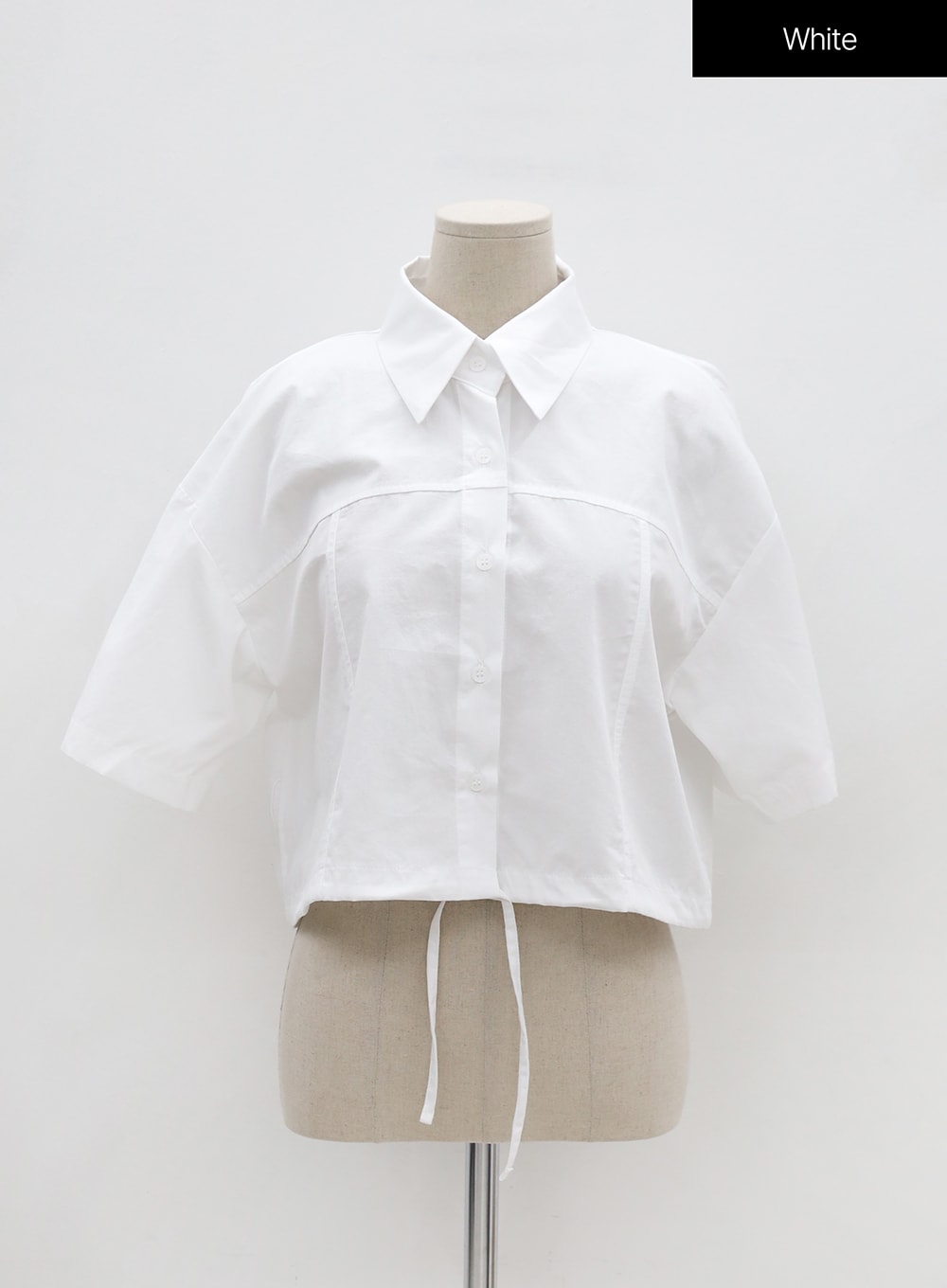 Drawstring Cropped Shirt UU1407