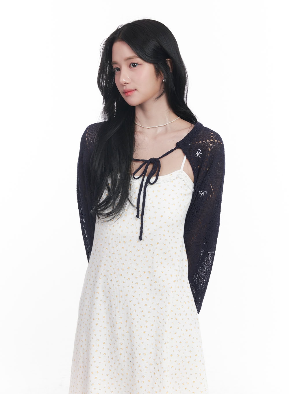 Ribbon Knit Bolero Cardigan CY523