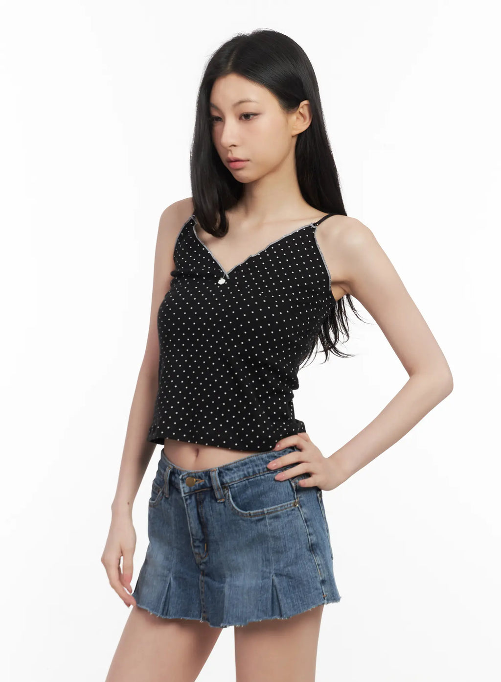 V-Neck Polka Dot Tank Top CL501
