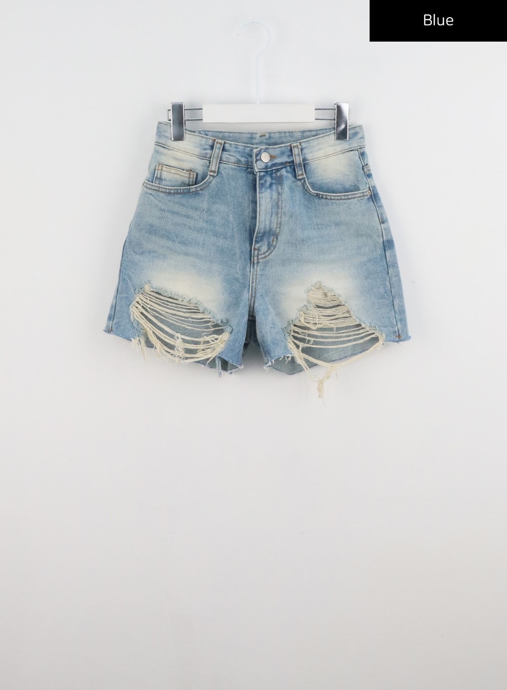 Light Ripped Denim Shorts CL318