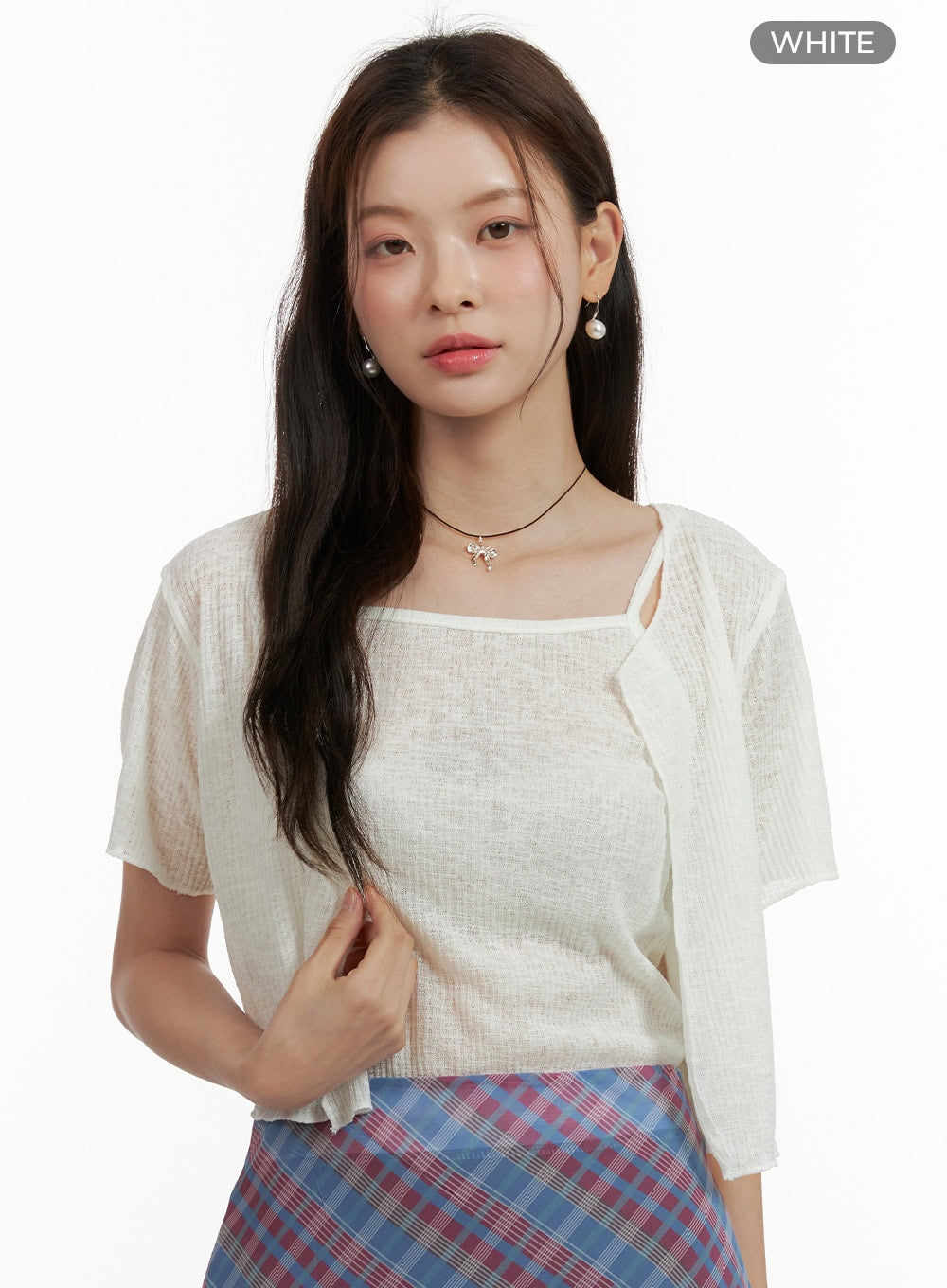 Solid Summer Top and Cardigan OU413